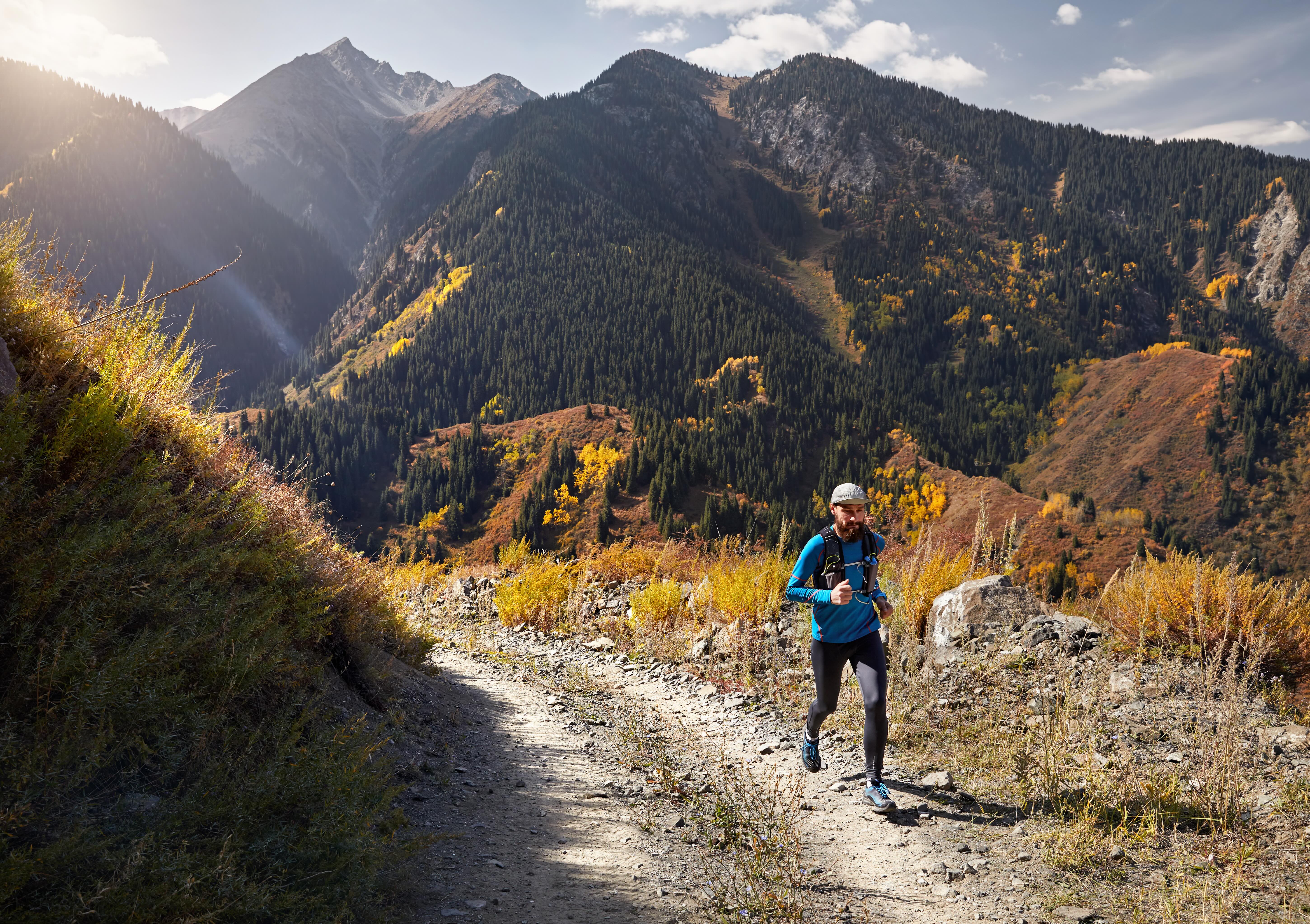 Endurance athletes racing